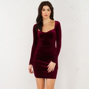 {L'Atiste} Midnight Blue Velvet Mini Dress NWT